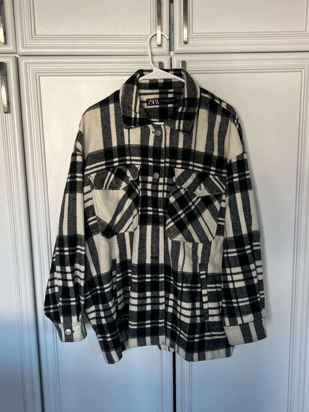 Zara Black & White Plaid Jacket
